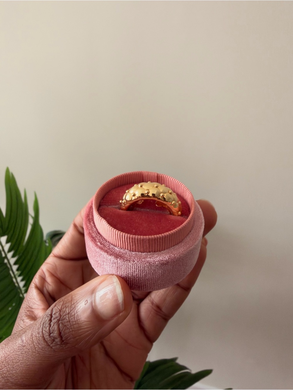 18K Solid Gold Ring- Dome style